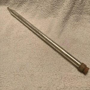 Vintage Mercury Glass Silver Red Flame Taper Candle Cork Christmas Holiday